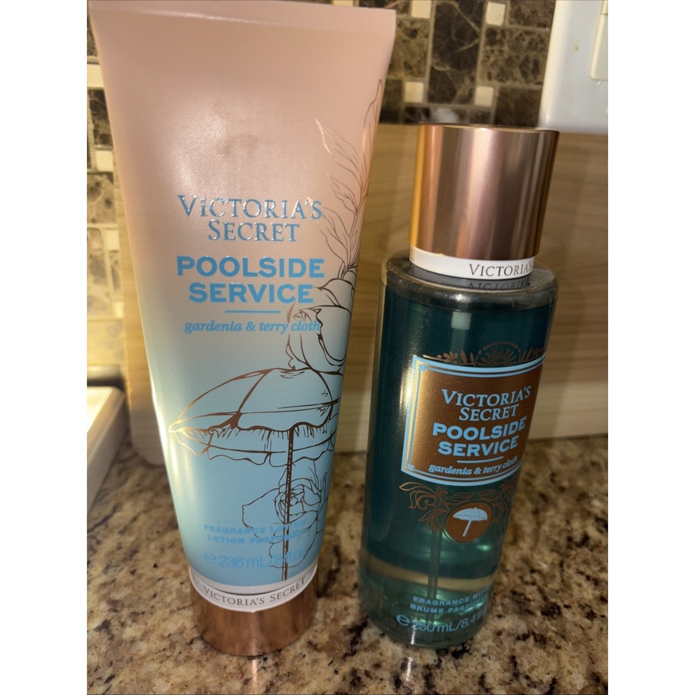 Victoria's Secret‎ Poolside Service Body mist Perfume & Body Lotion Set New